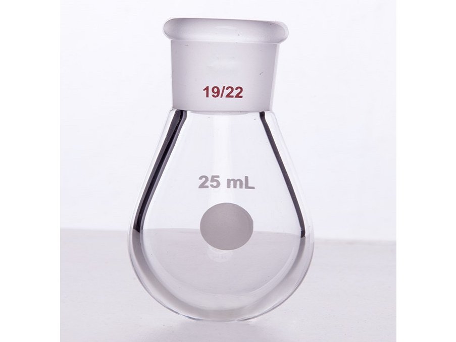 MSE PRO Thick-Walled Eggplant-Shaped Bottle, High Strength, Grinding Mouth: 19/22, 25mL