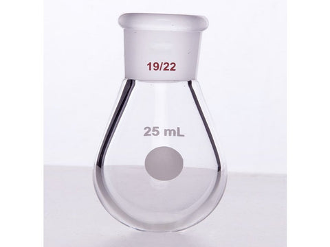 MSE PRO Thick-Walled Eggplant-Shaped Bottle, High Strength, Grinding Mouth: 19/22, 25mL