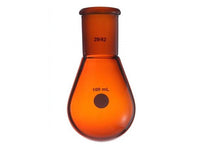 MSE PRO Brown Glass, Thick Walled Eggplant-Shaped Bottle, High Strength, Grinding Mouth: 19/22, 25mL