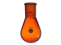 MSE PRO Brown Glass, Thick Walled Eggplant-Shaped Bottle, High Strength, Grinding Mouth: 19/22, 50mL