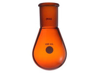 MSE PRO Brown Glass, Thick Walled Eggplant-Shaped Bottle, High Strength, Grinding Mouth: 24/40, 25mL