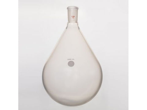 MSE PRO Coating, Thin-Walled Eggplant-Shaped Bottle for Rotary Evaporation, High Strength, Grinding Mouth: 24/40, 2000mL