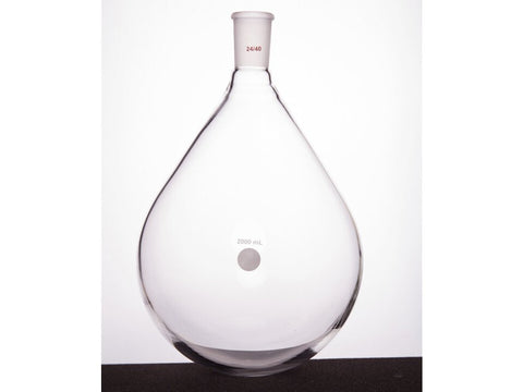 MSE PRO Thick-Walled Eggplant-Shaped Bottle for Rotary Evaporation, High Strength, Grinding Mouth: 24/40, 2000mL