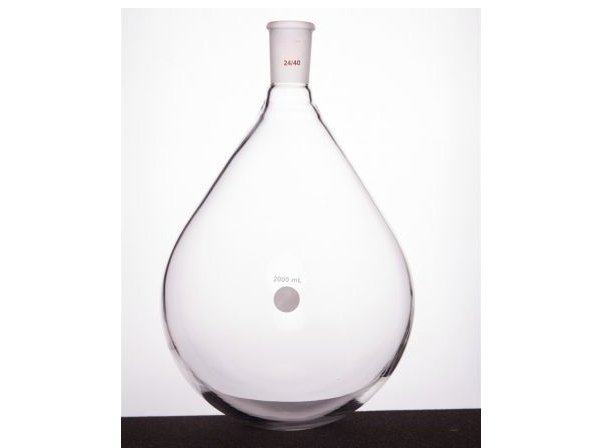 MSE PRO Thin-Walled Eggplant-Shaped Bottle for Rotary Evaporation, High Strength, Grinding Mouth: 24/40, 2000mL