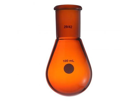 MSE PRO Brown Glass, Thick-Walled Eggplant-Shaped Bottle, High Strength, Grinding Mouth: 24/40, 2000mL