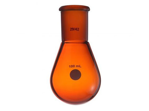 MSE PRO Brown Glass, Thick-Walled Eggplant-Shaped Bottle, High Strength, Grinding Mouth: 24/40, 2000mL
