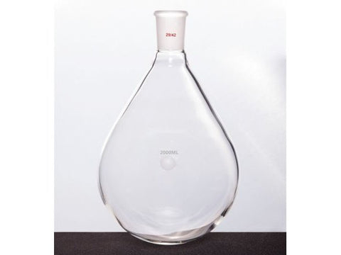 MSE PRO Thin-Walled Eggplant-Shaped Bottle for Rotary Evaporation, High Strength, Grinding Mouth: 29/42, 2000mL