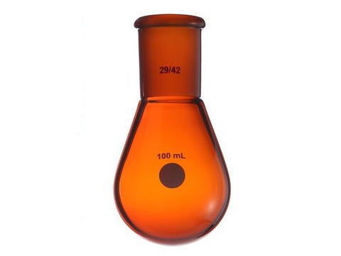 MSE PRO Brown Glass, Thick-Walled Eggplant-Shaped Bottle, High Strength, Grinding Mouth: 29/42, 2000mL
