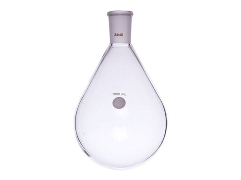 MSE PRO Thick-Walled Eggplant-Shaped Bottle, High Strength, Grinding Mouth: 24/40, 1000mL