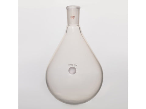 MSE PRO Coating, Thick-Walled Eggplant-Shaped Bottle for Rotary Evaporation, High Strength, Grinding Mouth: 24/40, 1000mL