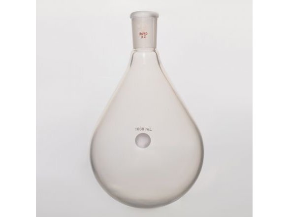 MSE PRO Coating, Thin-Walled Eggplant-Shaped Bottle for Rotary Evaporation, High Strength, Grinding Mouth: 24/40, 1000mL