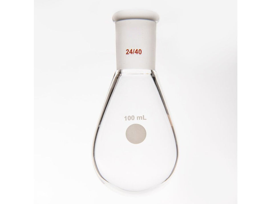MSE PRO Thick-Walled Eggplant-Shaped Bottle, High Strength, Grinding Mouth: 24/40, 100mL