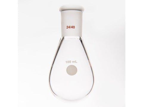 MSE PRO Thick-Walled Eggplant-Shaped Bottle, High Strength, Grinding Mouth: 24/40, 100mL