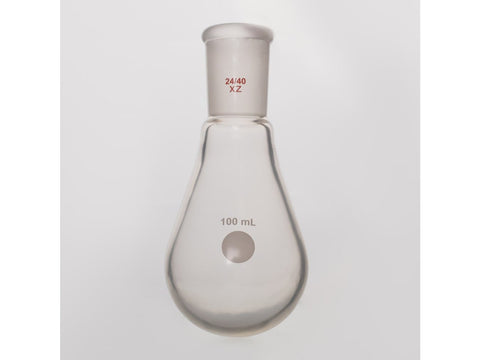 MSE PRO Coating, Thick-Walled Eggplant-Shaped Bottle for Rotary Evaporation, High Strength, Grinding Mouth: 24/40, 100mL