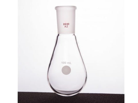 MSE PRO Thin-Walled Eggplant-Shaped Bottle for Rotary Evaporation, High Strength, Grinding Mouth: 24/40, 100mL