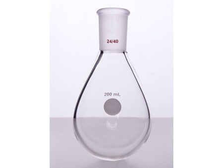 MSE PRO Thick-Walled Eggplant-Shaped Bottle, High Strength, Grinding Mouth: 24/40, 200mL