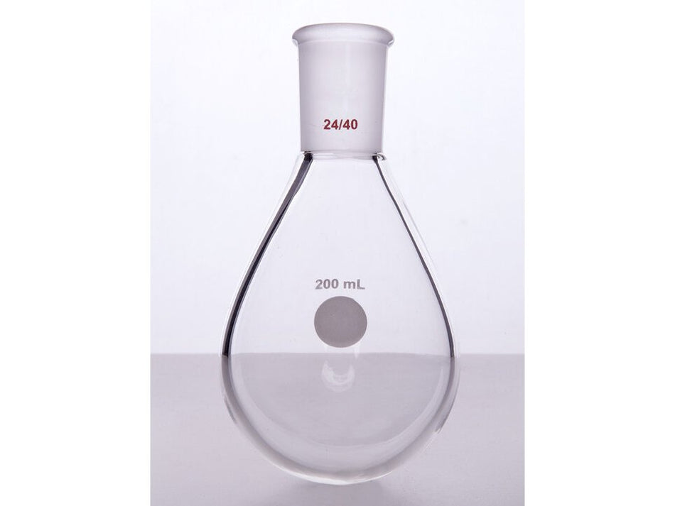 MSE PRO Thick-Walled Eggplant-Shaped Bottle, High Strength, Grinding Mouth: 24/40, 200mL