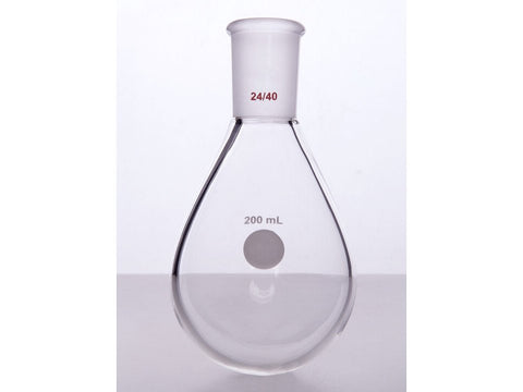 MSE PRO Thick-Walled Eggplant-Shaped Bottle, High Strength, Grinding Mouth: 24/40, 200mL