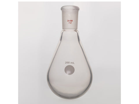 MSE PRO Coating, Thick-Walled Eggplant-Shaped Bottle for Rotary Evaporation, High Strength, Grinding Mouth: 24/40, 200mL