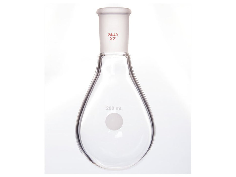 MSE PRO Thick-Walled Eggplant-Shaped Bottle for Rotary Evaporation, High Strength, Grinding Mouth: 24/40, 200mL