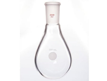 MSE PRO Thin-Walled Eggplant-Shaped Bottle for Rotary Evaporation, High Strength, Grinding Mouth: 24/40, 200mL
