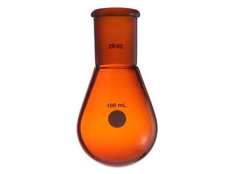 MSE PRO Brown Glass, Thick-Walled Eggplant-Shaped Bottle, High Strength, Grinding Mouth: 24/40, 200mL