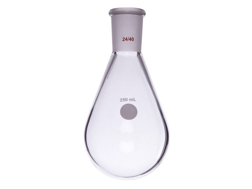 MSE PRO Thick-Walled Eggplant-Shaped Bottle, High Strength, Grinding Mouth: 24/40, 250mL