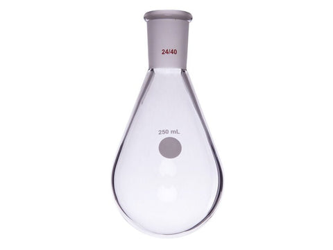 MSE PRO Thick-Walled Eggplant-Shaped Bottle, High Strength, Grinding Mouth: 24/40, 250mL