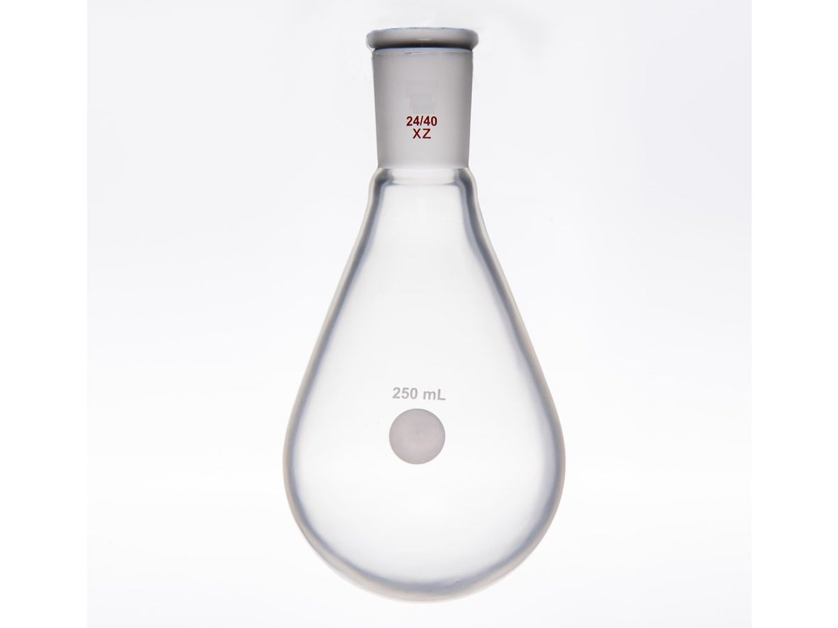 MSE PRO Coating, Thick-Walled Eggplant-Shaped Bottle for Rotary Evaporation, High Strength, Grinding Mouth: 24/40, 250mL