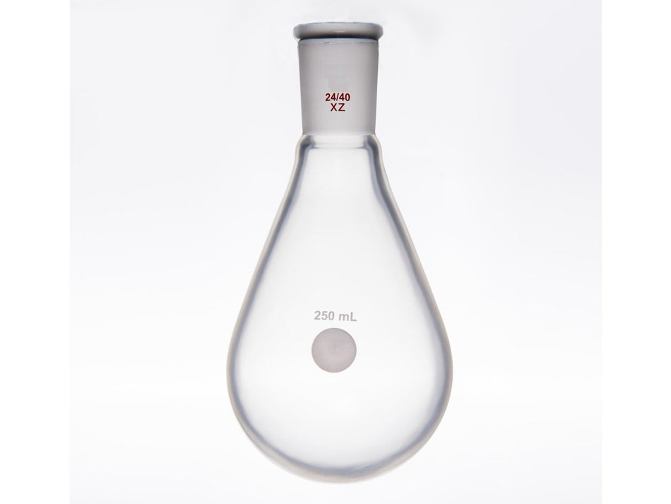 MSE PRO Coating, Thick-Walled Eggplant-Shaped Bottle for Rotary Evaporation, High Strength, Grinding Mouth: 24/40, 250mL