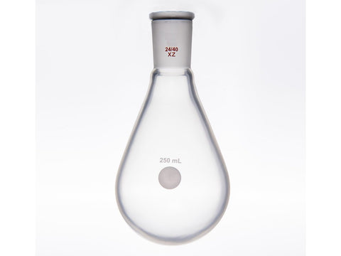 MSE PRO Coating, Thick-Walled Eggplant-Shaped Bottle for Rotary Evaporation, High Strength, Grinding Mouth: 24/40, 250mL