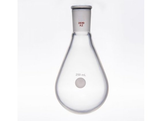 MSE PRO Coating, Thin-Walled Eggplant-Shaped Bottle for Rotary Evaporation, High Strength, Grinding Mouth: 24/40, 250mL