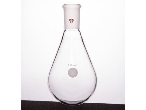 MSE PRO Thick-Walled Eggplant-Shaped Bottle for Rotary Evaporation, High Strength, Grinding Mouth: 24/40, 250mL
