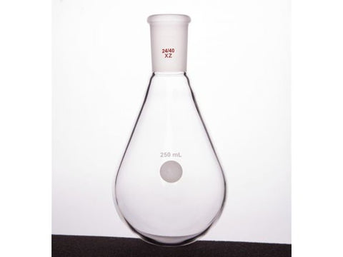 MSE PRO Thin-Walled Eggplant-Shaped Bottle for Rotary Evaporation, High Strength, Grinding Mouth: 24/40, 250mL