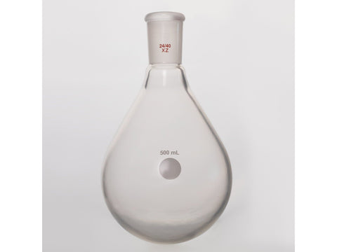 MSE PRO Coating, Thick-Walled Eggplant-Shaped Bottle for Rotary Evaporation, High Strength, Grinding Mouth: 24/40, 500mL