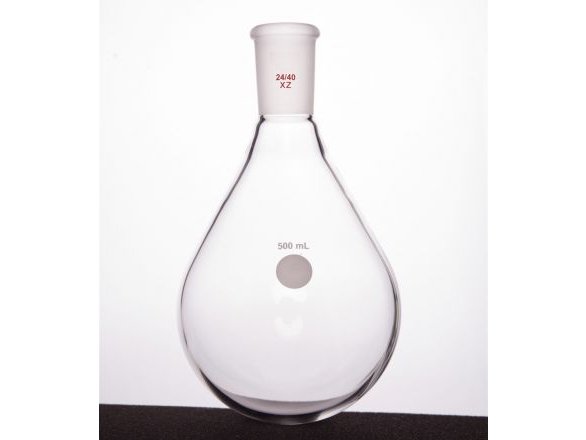 MSE PRO Thin-Walled Eggplant-Shaped Bottle for Rotary Evaporation, High Strength, Grinding Mouth: 24/40, 500mL