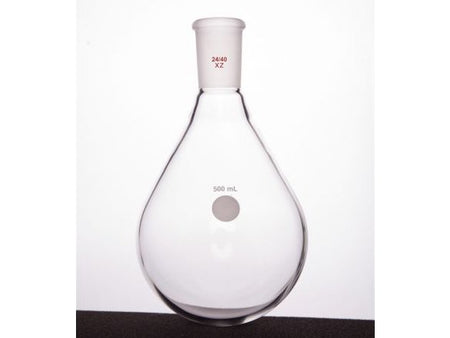 MSE PRO Thin-Walled Eggplant-Shaped Bottle for Rotary Evaporation, High Strength, Grinding Mouth: 24/40, 500mL