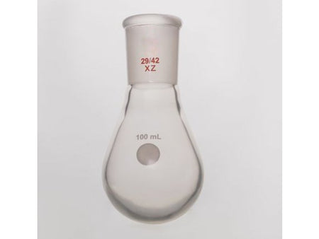 MSE PRO Coating, Thin-Walled Eggplant-Shaped Bottle for Rotary Evaporation, High Strength, Grinding Mouth: 29/42, 100mL