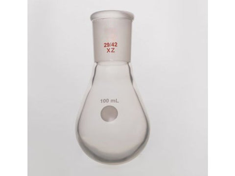 MSE PRO Coating, Thin-Walled Eggplant-Shaped Bottle for Rotary Evaporation, High Strength, Grinding Mouth: 29/42, 100mL