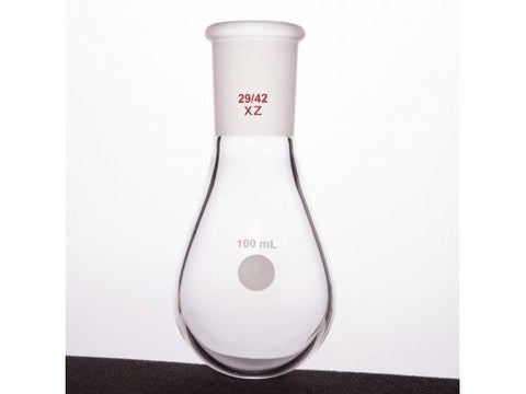 MSE PRO Thin-Walled Eggplant-Shaped Bottle for Rotary Evaporation, High Strength, Grinding Mouth: 29/42, 100mL