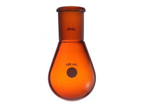 MSE PRO Brown Glass, Thick-Walled Eggplant-Shaped Bottle, High Strength, Grinding Mouth: 29/42, 100mL