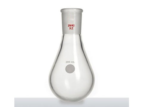 MSE PRO Coating, Thin-Walled Eggplant-Shaped Bottle for Rotary Evaporation, High Strength, Grinding Mouth: 29/42, 200mL