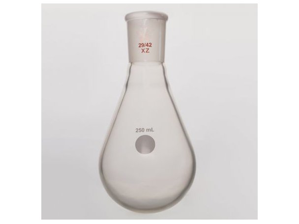 MSE PRO Coating, Thin-Walled Eggplant-Shaped Bottle for Rotary Evaporation, High Strength, Grinding Mouth: 29/42, 250mL