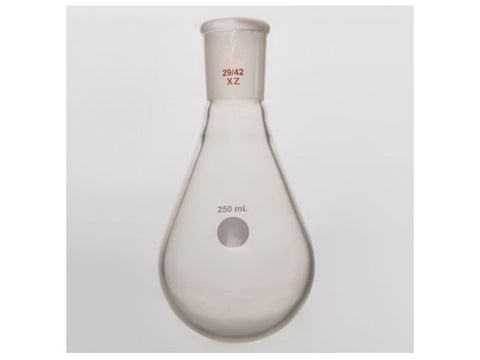 MSE PRO Coating, Thin-Walled Eggplant-Shaped Bottle for Rotary Evaporation, High Strength, Grinding Mouth: 29/42, 250mL