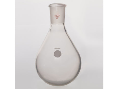MSE PRO Coating, Thick-Walled Eggplant-Shaped Bottle for Rotary Evaporation, High Strength, Grinding Mouth: 29/42, 500mL