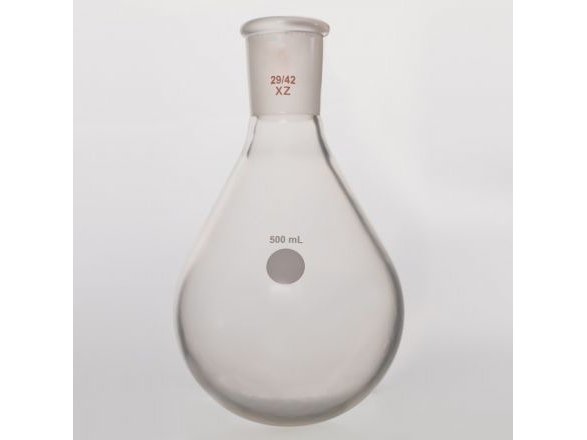MSE PRO Coating, Thin-Walled Eggplant-Shaped Bottle for Rotary Evaporation, High Strength, Grinding Mouth: 29/42, 500mL