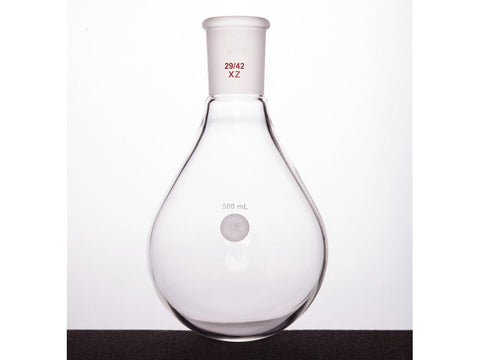 MSE PRO Thick-Walled Eggplant-Shaped Bottle for Rotary Evaporation, High Strength, Grinding Mouth: 29/42, 500mL