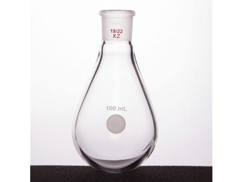 MSE PRO Thin-Walled Eggplant-Shaped Bottle for Rotary Evaporation, High Strength, Grinding Mouth: 19/22, 100mL