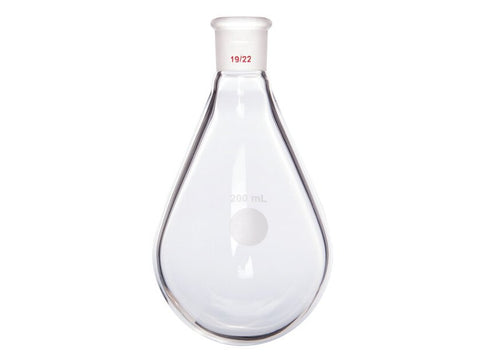 MSE PRO Thick-Walled Eggplant-Shaped Bottle for Rotary Evaporation, High Strength, Grinding Mouth: 19/22, 200mL