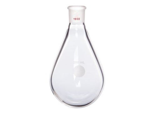 MSE PRO Thin-Walled Eggplant-Shaped Bottle for Rotary Evaporation, High Strength, Grinding Mouth: 19/22, 200mL